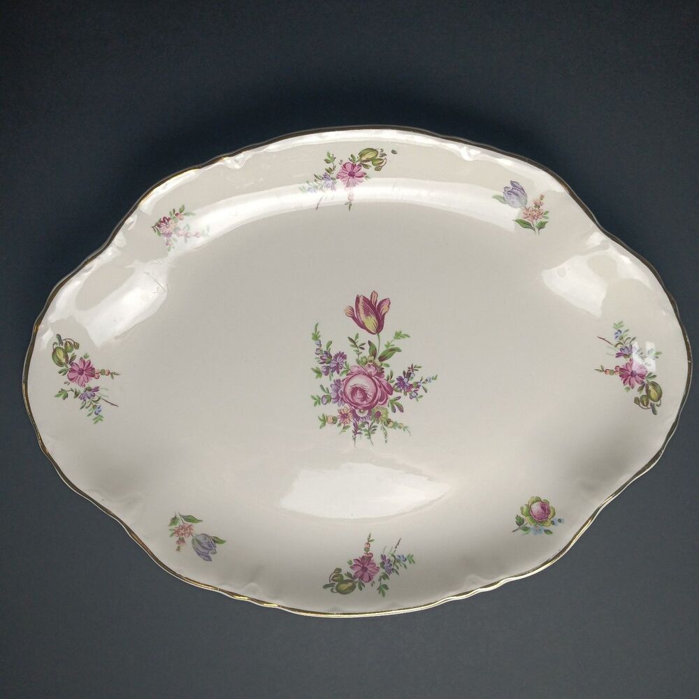 Vintage Household Institute Priscilla Patterns Floral Design Collectible Platter